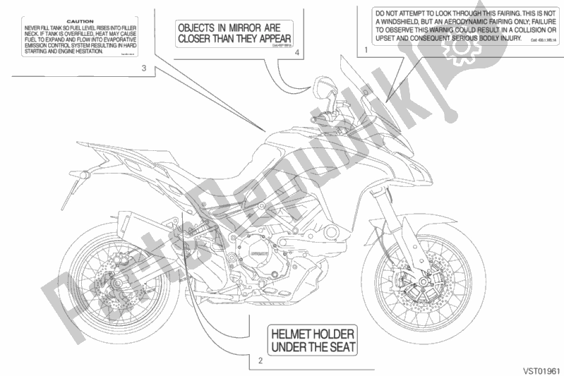 Wszystkie części do Etykieta, Ostrze? Enie Ducati Multistrada 950 S SW USA 2019